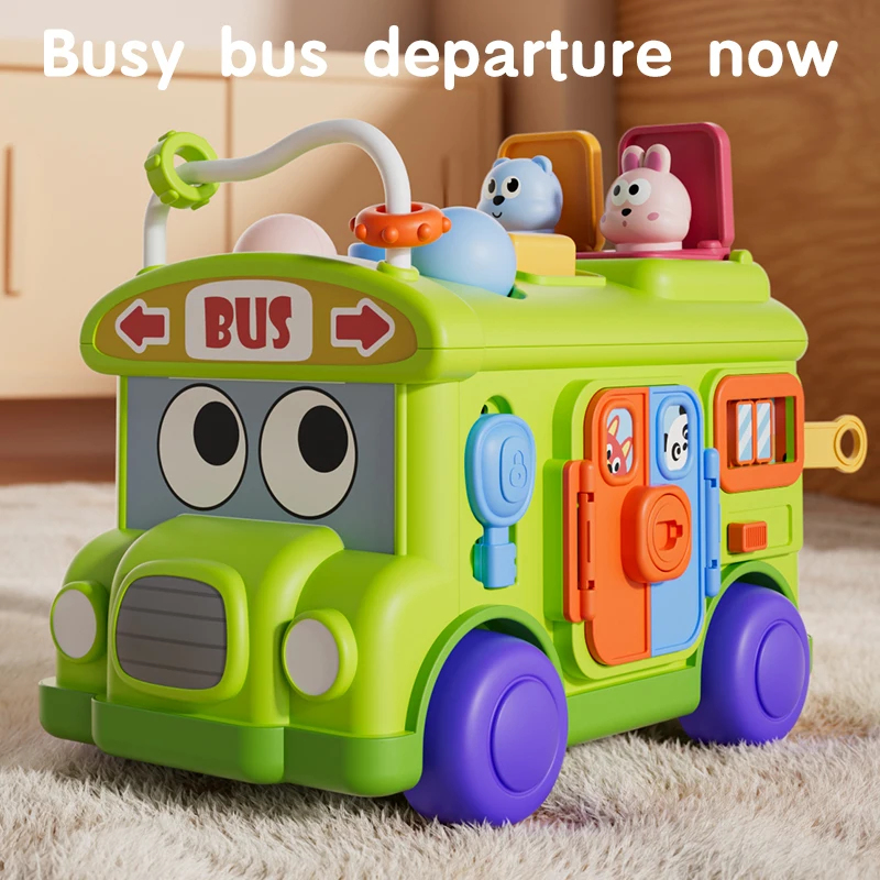 Party Games Bus - Brinquedo Educativo Montessori Ônibus Atividades para