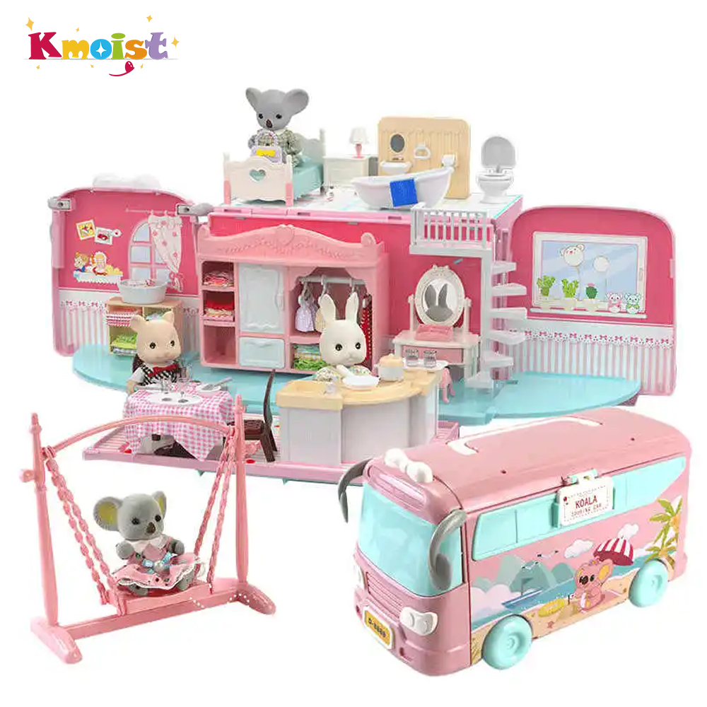 Party Games Bus - Mini Animal Play House Dolls Set